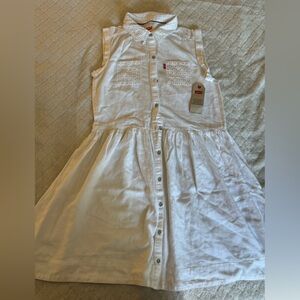 White Levi’s dress; White; 60% Cotton, 40% Vicose; Never worn